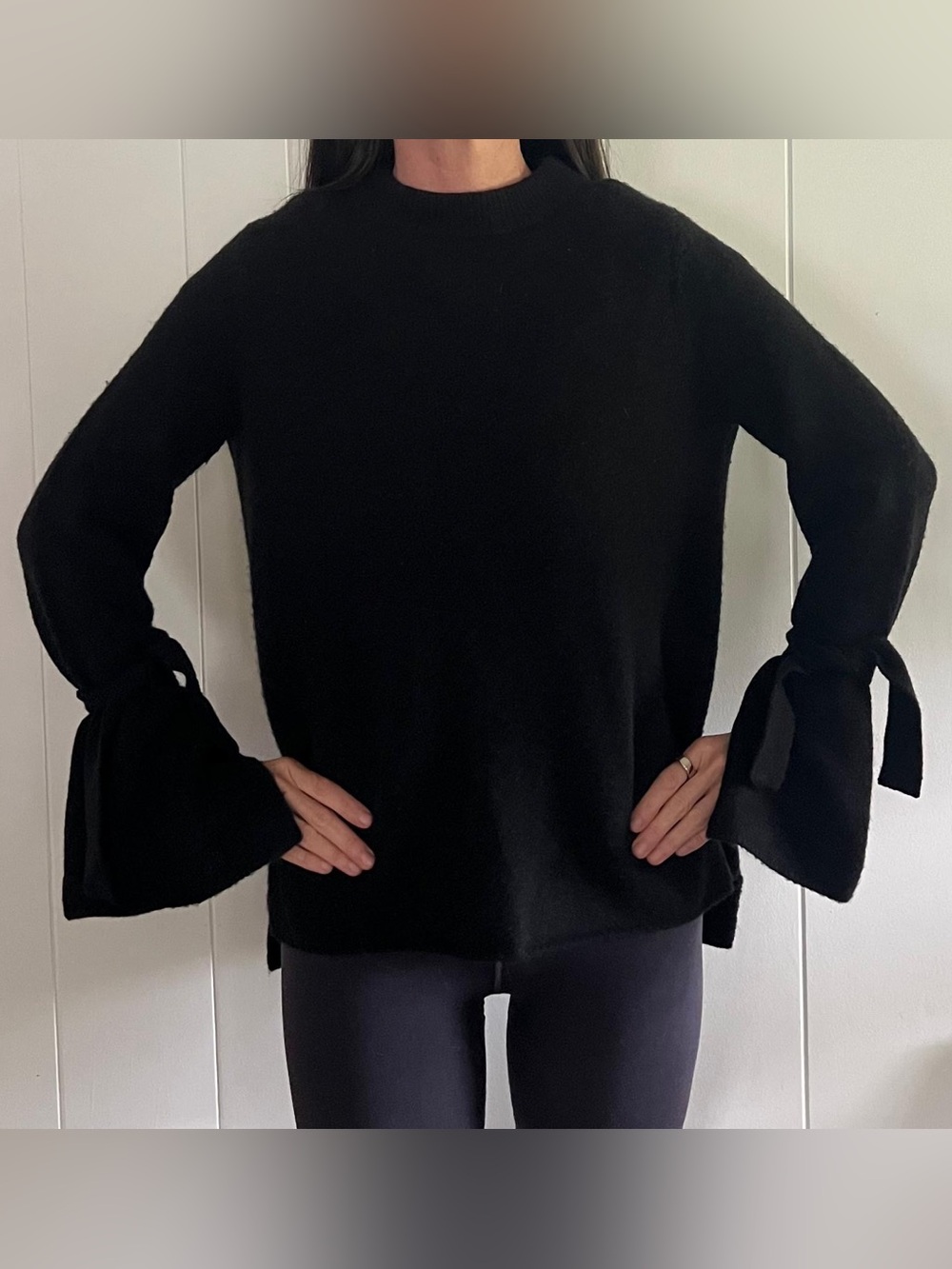EUC Antonio Melani Black Sweater with long bell sleeves